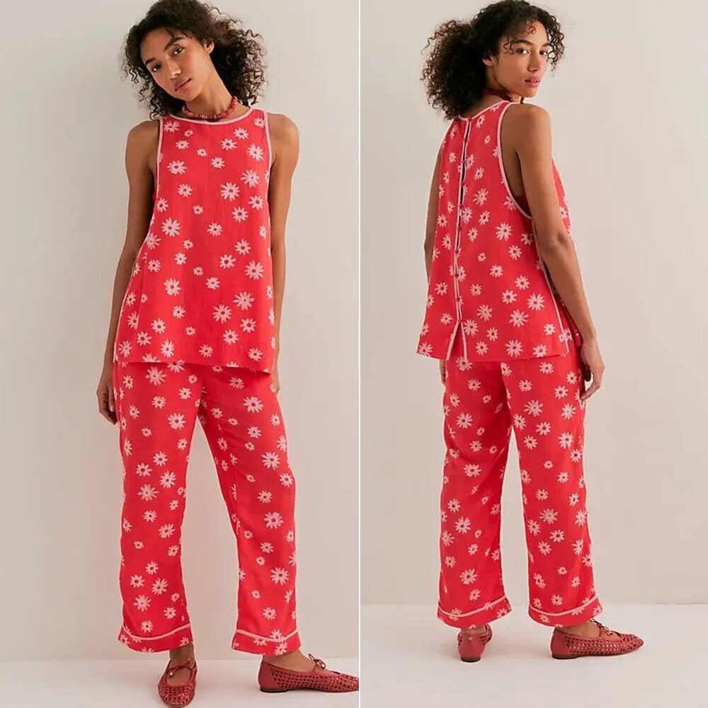 NWT New $168 Free People Charlie Set Top Pants Size 10